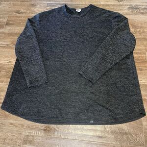 One Bone Sweater Mens 5 6XL Gray Captain Crewneck Textured Lightweight Casual